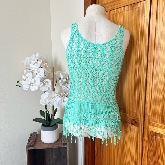 Maurice’s Boho Gypsy Festival Crochet Tank Small Beach Fringe Festival Rodeo - Picture 4 of 9